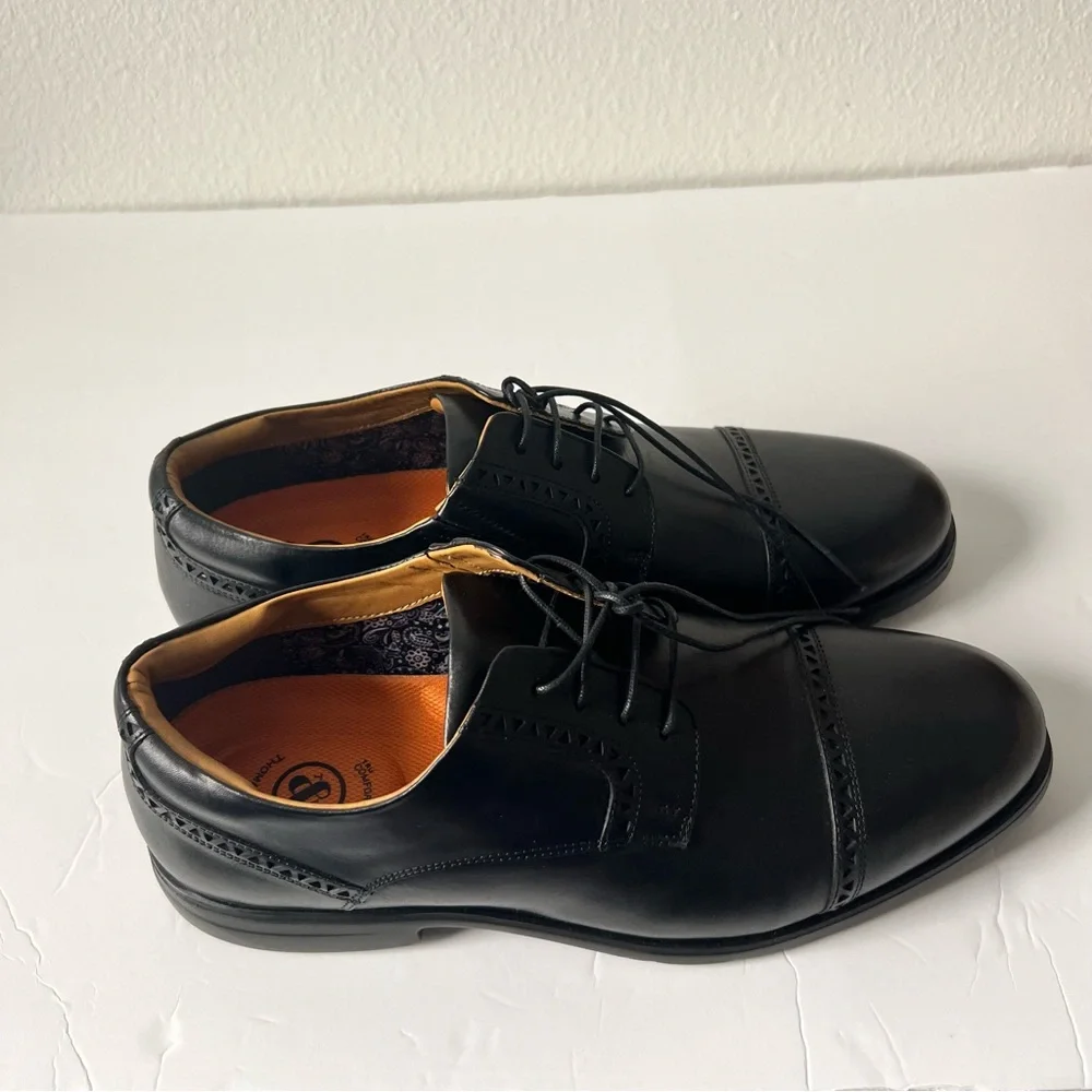 NWNT Thomas‎ & Vine men’s Wide Width Kendrick Cap Toe Dress shoe, 13 W, BlacK